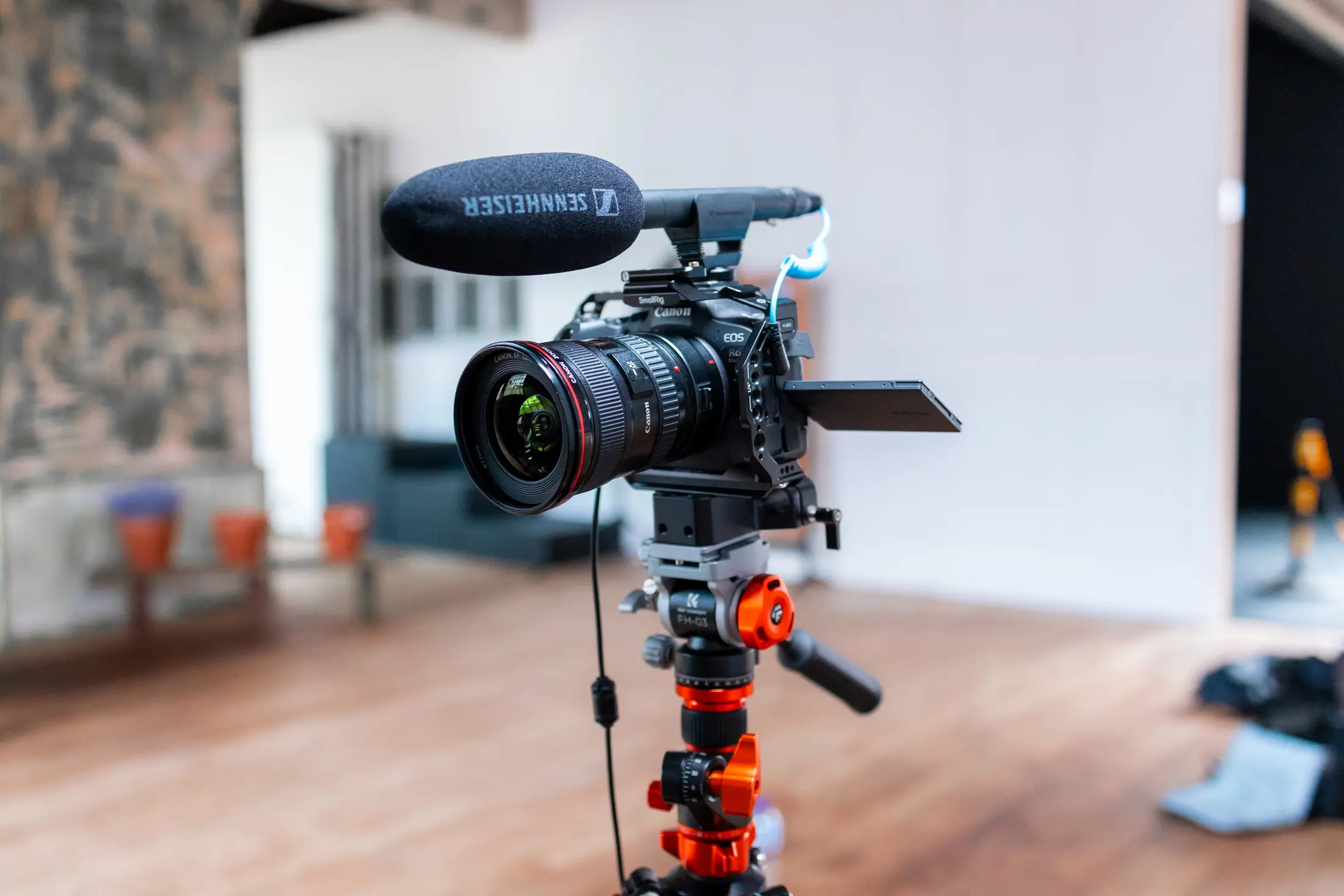 A video production camera in the Video Formula Studios